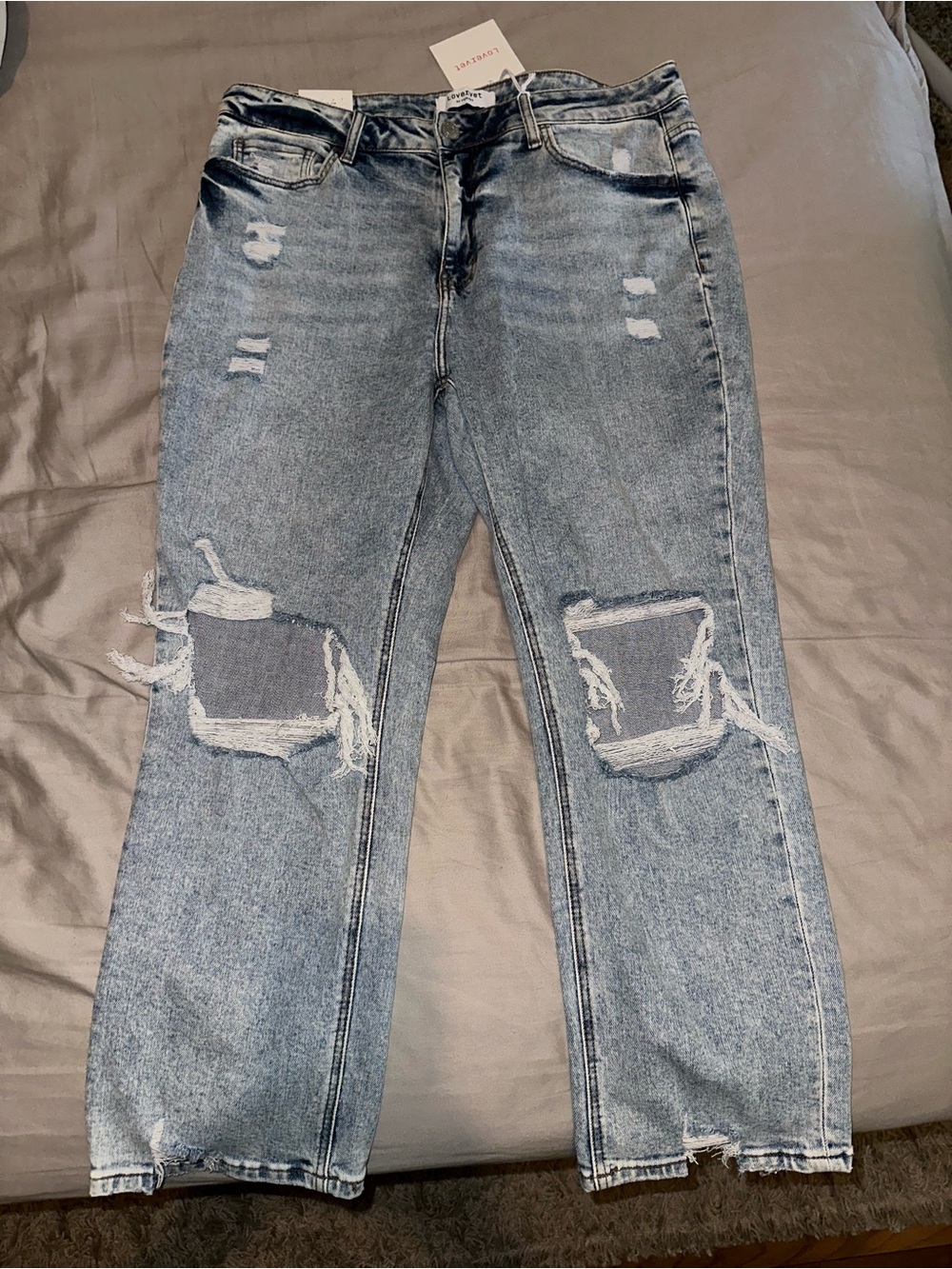 High-Rise Distressed Light Wash Women's Jeans